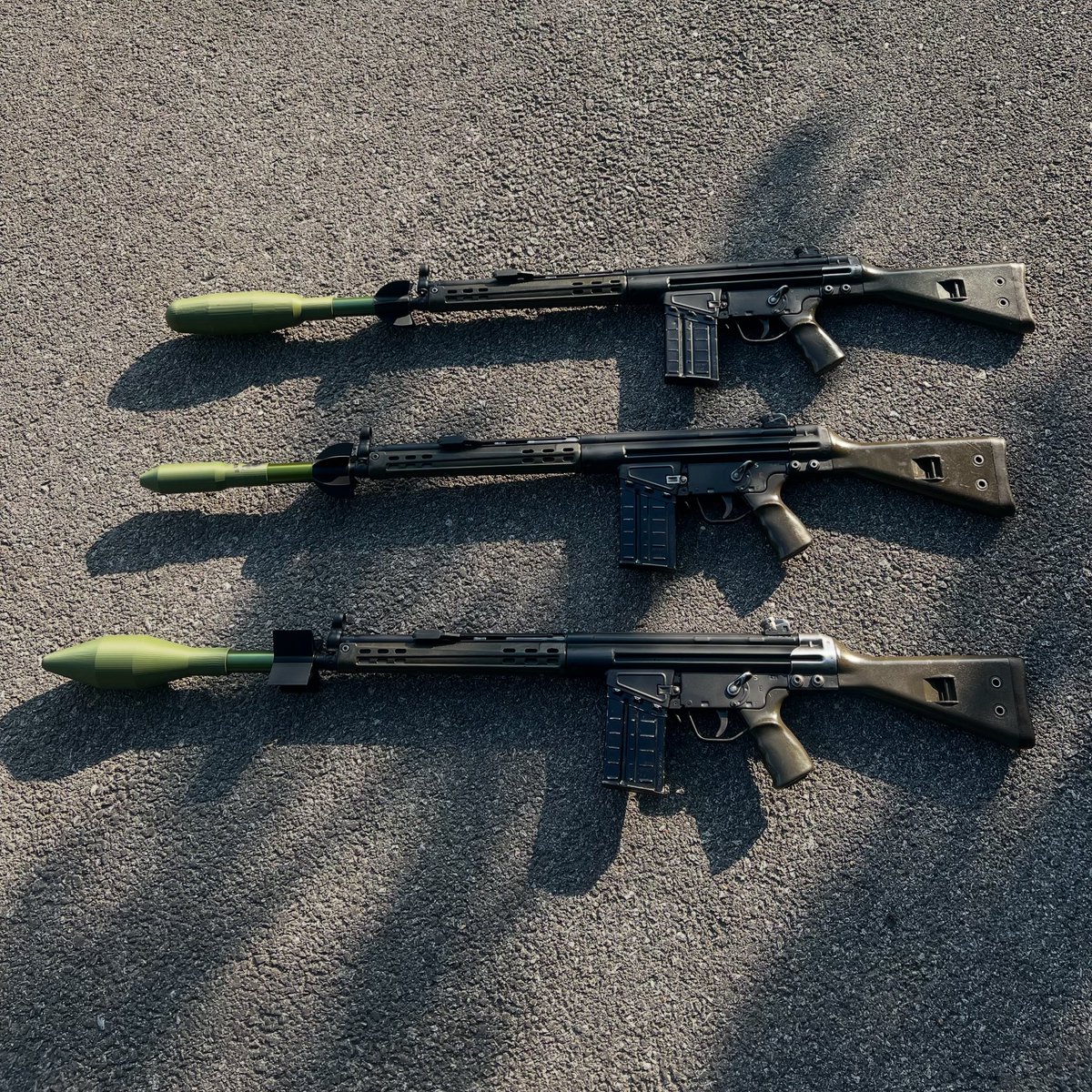 Chalk bois on some of the new Century Arms FMP G3 builds. I’ve got a pile of surplus 308 rifle grenade blanks. I’ll do some testing at the end of the month to see how they do on G3s.