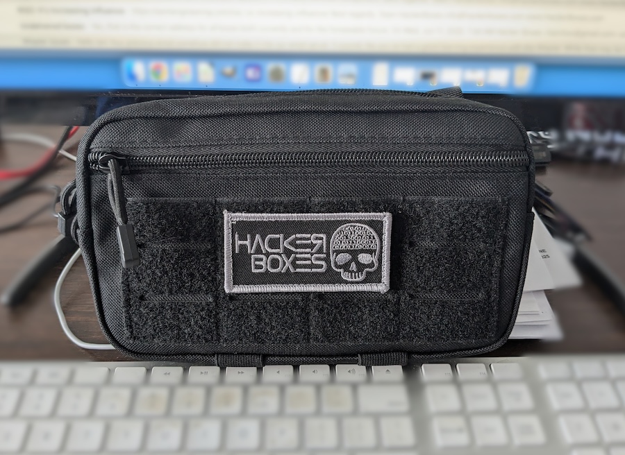 HackerBoxes's tweet image. T-minus 49 days: HackerBox Toolkits get a tactical MOLLE upgrade for @defcon 33.