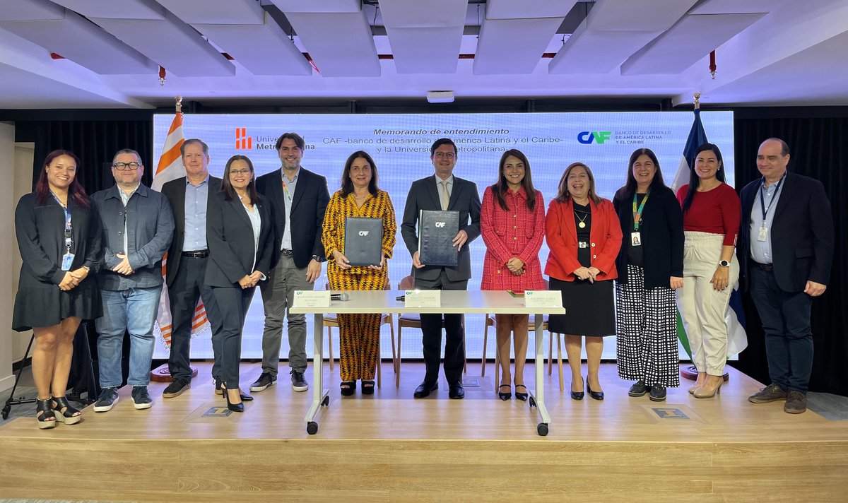 🇻🇪 <a href="/AgendaCAF/">CAF</a> y la <a href="/Unimet/">Unimet</a> firmaron un Memorando de Entendimiento para impulsar iniciativas conjuntas en sostenibilidad, innovación y políticas públicas en Venezuela y la región.

Esta alianza estratégica busca fortalecer la investigación, la formación y la generación de