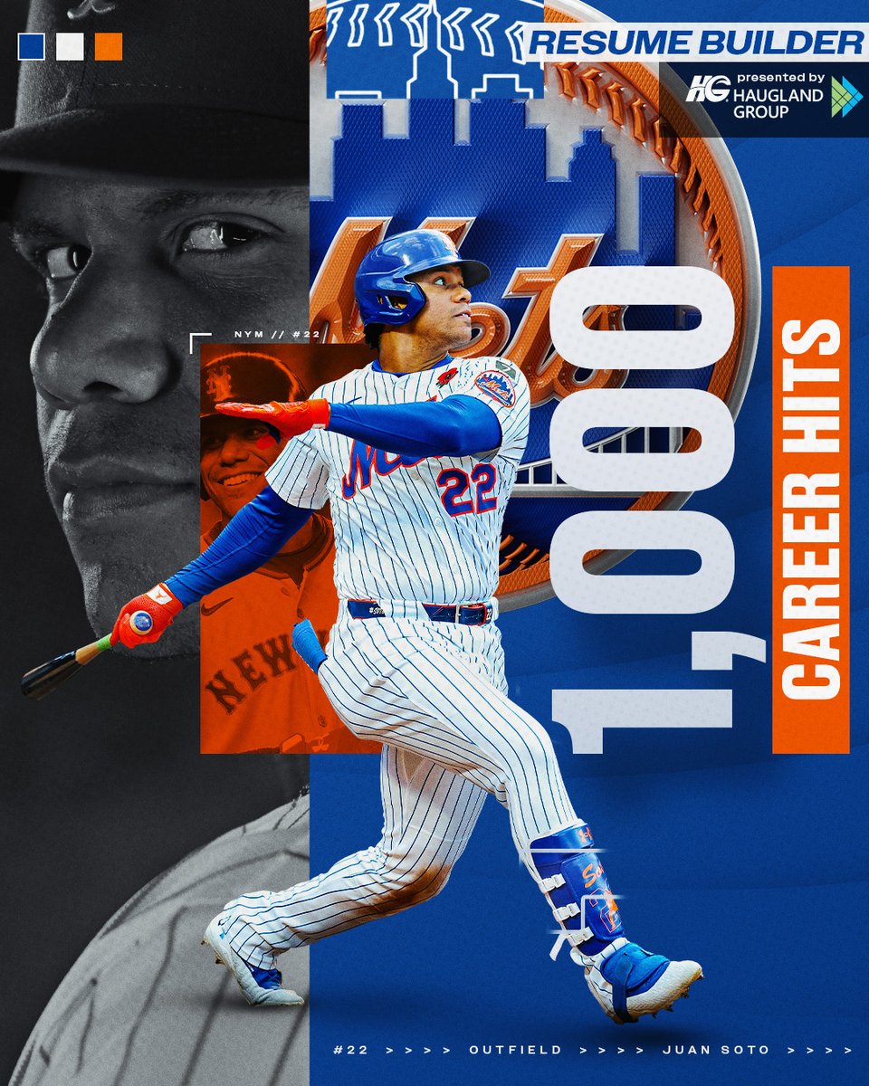 New York Mets (@mets) on Twitter photo Congrats to <a href="/JuanSoto25_/">Juan Josรฉ Soto Pacheco</a> on career hit no. 1,000! ๐
<a href="/HauglandGroup/">Haugland Group</a> | #LGM Congrats to <a href="/JuanSoto25_/">Juan Josรฉ Soto Pacheco</a> on career hit no. 1,000! ๐
<a href="/HauglandGroup/">Haugland Group</a> | #LGM