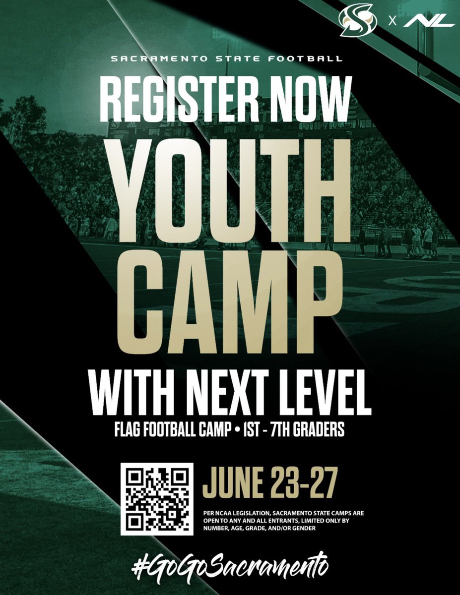 🚨🚨🚨🚨

Sac State Football Youth Camp June 23-27! Come work with myself and the Hornets!🐝

nextlevelsports.com/Default.aspx?t…