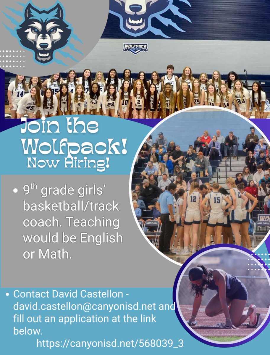 West Plains Lady Wolves Basketball (@wpladywolvesbb) on Twitter photo Still looking for the right person to join our team!! Come be a part of something great at West Plains! <a href="/AustinTGCA/">TGCA</a> <a href="/KaleSteed/">Kale Steed</a> <a href="/lancelahnert/">Lance Lahnert</a> <a href="/THSCAcoaches/">THSCA</a> <a href="/Tabchoops/">𝙏𝘼𝘽𝘾🏀📋</a> <a href="/TXHSGBB/">#TXHSGBB—TXHSGBB.com</a> <a href="/CanyonAthDept/">CanyonISDAthletics</a> #txhshoops Still looking for the right person to join our team!! Come be a part of something great at West Plains! <a href="/AustinTGCA/">TGCA</a> <a href="/KaleSteed/">Kale Steed</a> <a href="/lancelahnert/">Lance Lahnert</a> <a href="/THSCAcoaches/">THSCA</a> <a href="/Tabchoops/">𝙏𝘼𝘽𝘾🏀📋</a> <a href="/TXHSGBB/">#TXHSGBB—TXHSGBB.com</a> <a href="/CanyonAthDept/">CanyonISDAthletics</a> #txhshoops