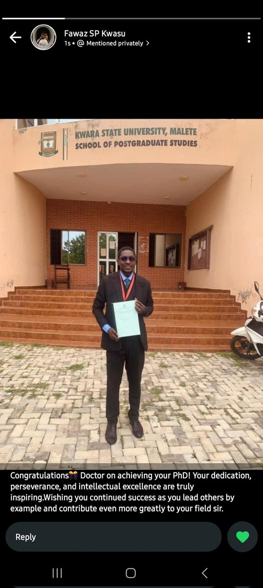 We are excited to share that our Head of Training at has successfully defended his PhD thesis and have passed excellently.

On that note, we proudly re-introduce to you all, our Head of Training, Dr. Sikiru Issa Nuhu.👏

This is a significant milestone for him and a proud moment