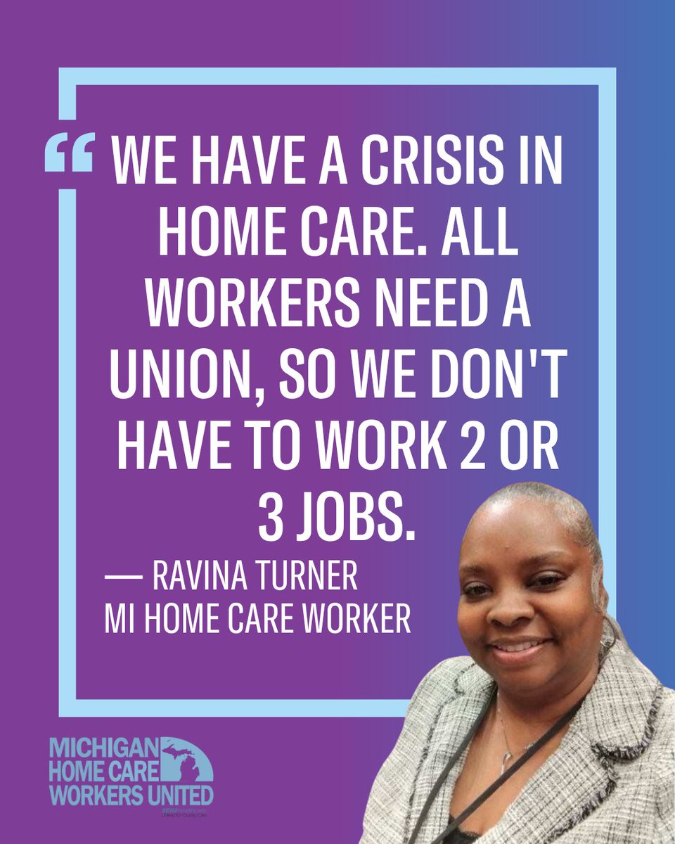 MIHCWUnited's tweet image. Ravina knows just how demanding being a home care worker is — that’s why she’s ready to form a union. With a union, we have a seat at the table to bargain for the wages, protections and benefits we need to care for ourselves and our loved ones.