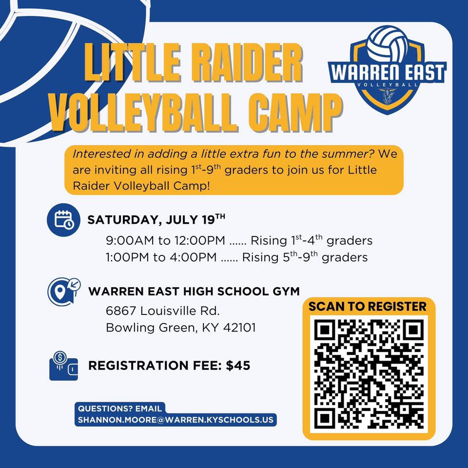 Information regarding upcoming WEHS Volleyball Camp. <a href="/WCPSAthletics_/">WCPS Athletics</a>