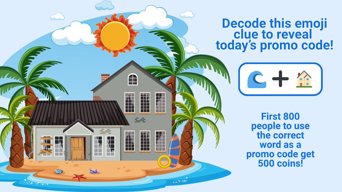 CointiplyFaucet's tweet image. Emoji clue time! Solve this to unlock 500 coins 👇
🌊 ➕ 🏠
Use your answer as a promo code!
Hint: You’ll want this kind of house right on the water 😎
#EmojiCode #GuessToEarn #CointiplyBonus