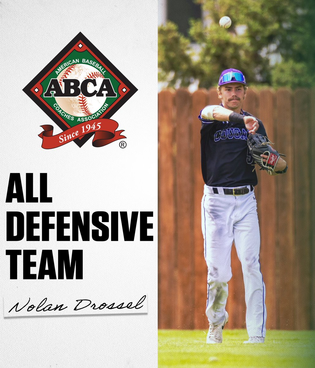 Nolan Drossel's elite defense earns him ABCA Central Region All-Defensive Team honors!

Way to represent, Nolan! 🐾👏

🔗 abca.org/ABCA/Awards/Al…