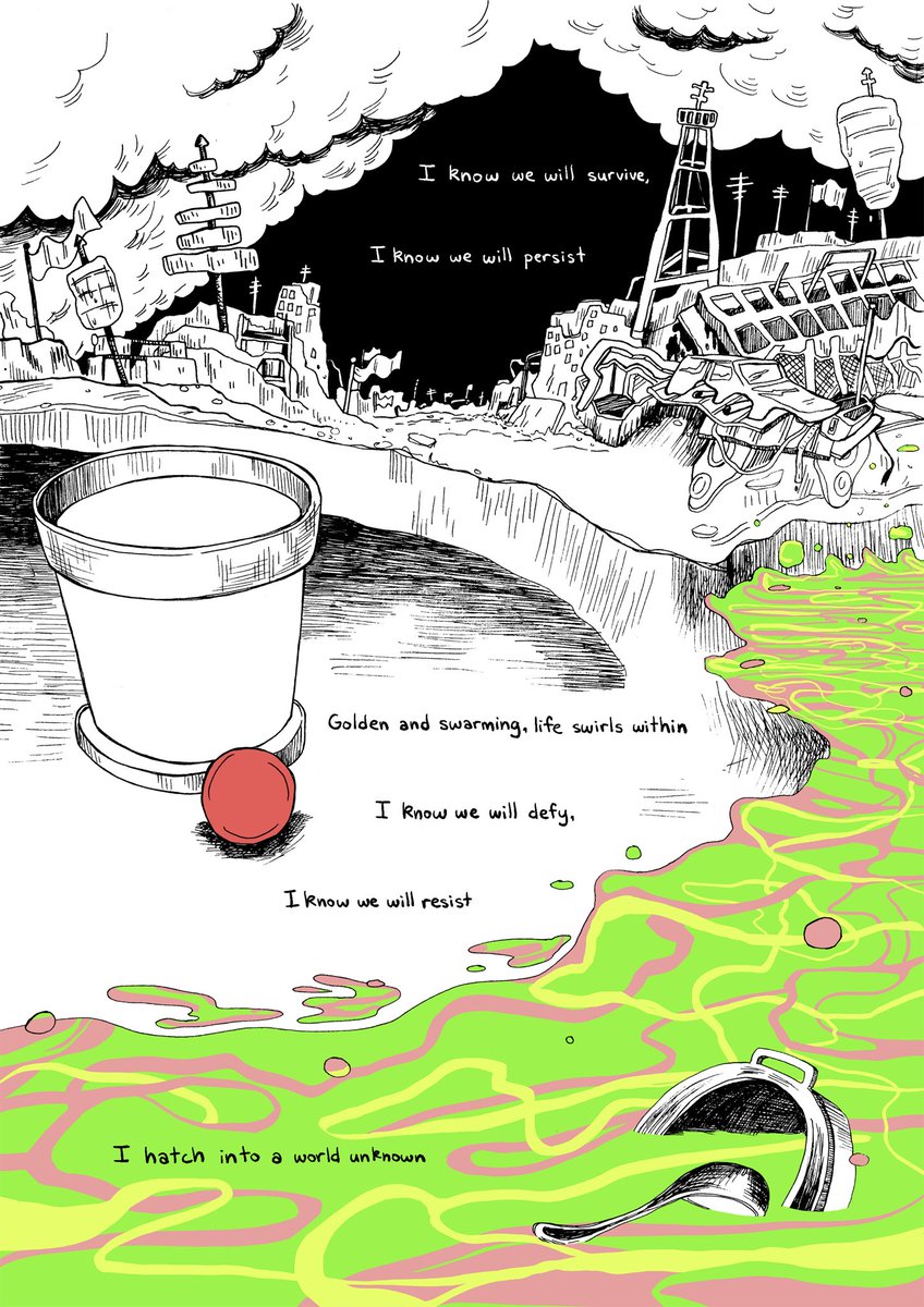 fernpellerinart's tweet photo. my short comic for @GrandfestZine pondering the future of salmonids :โ) #Splatoon3 #teamfuture #noworneverzine #grandfestzine https://t.co/vfch4m6aFz