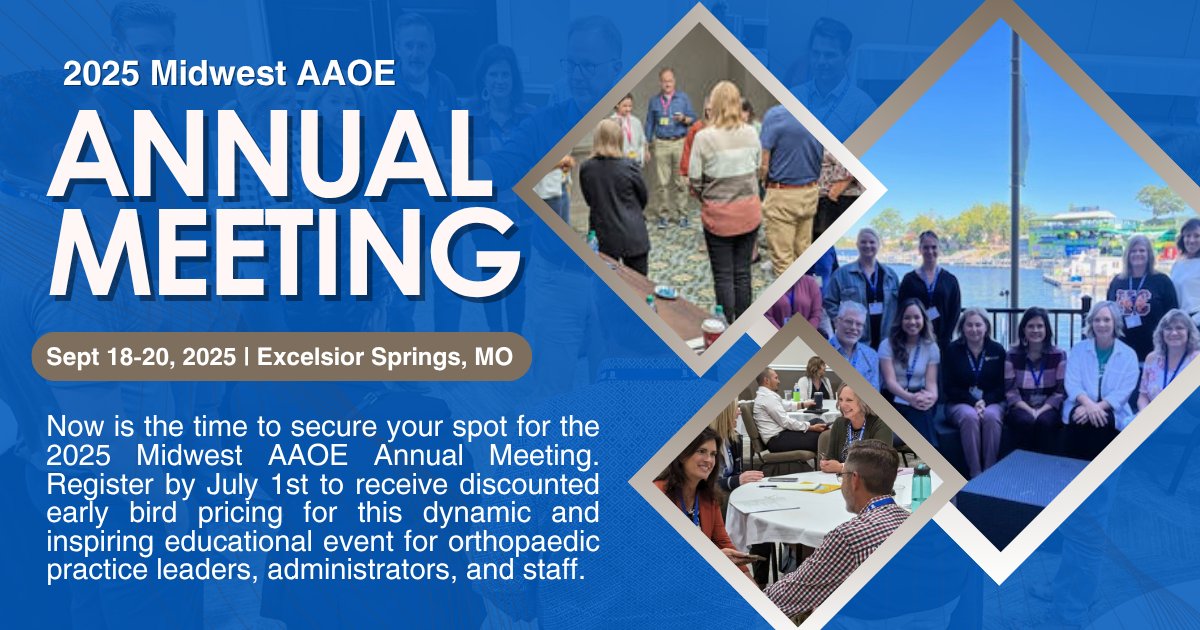 Early bird pricing for the 2025 Midwest AAOE Annual Meeting ends soon!

Now is the time to secure your spot for the Annual Meeting taking place September 18-20, 2025, in Excelsior Springs. Register by July 1 to receive the discount.

Learn more: midwestaaoe.com/annual-meeting…