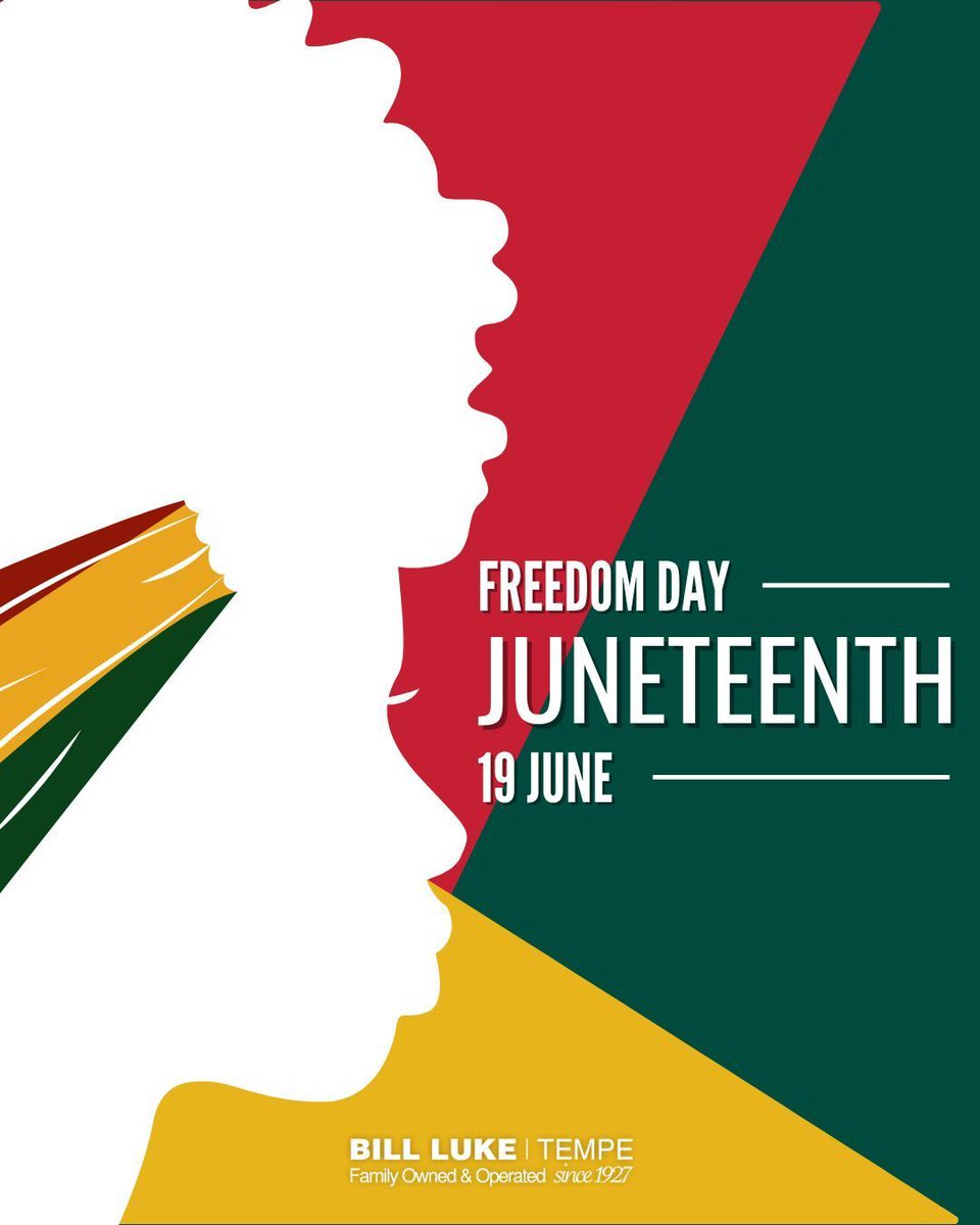 BillLukeTempe's tweet photo. Celebrating liberty, perseverance, and the journey towards equality and justice. Happy Juneteenth! It's a time to honor those who fought oppression and reflect on progress and the work still needed for true equality. Let's embrace this day as a reminder of freedom and unity. 🖤 https://t.co/eaVMl5osEg