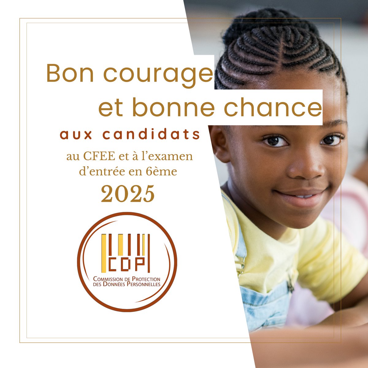 cdpsenegal's tweet image. Chers élèves candidats,
Aujourd’hui, vous franchissez une étape importante de votre parcours scolaire avec les épreuves du #CFEE et de l’entrée en 6ème. Nous vous adressons nos vœux les plus chaleureux de réussite.