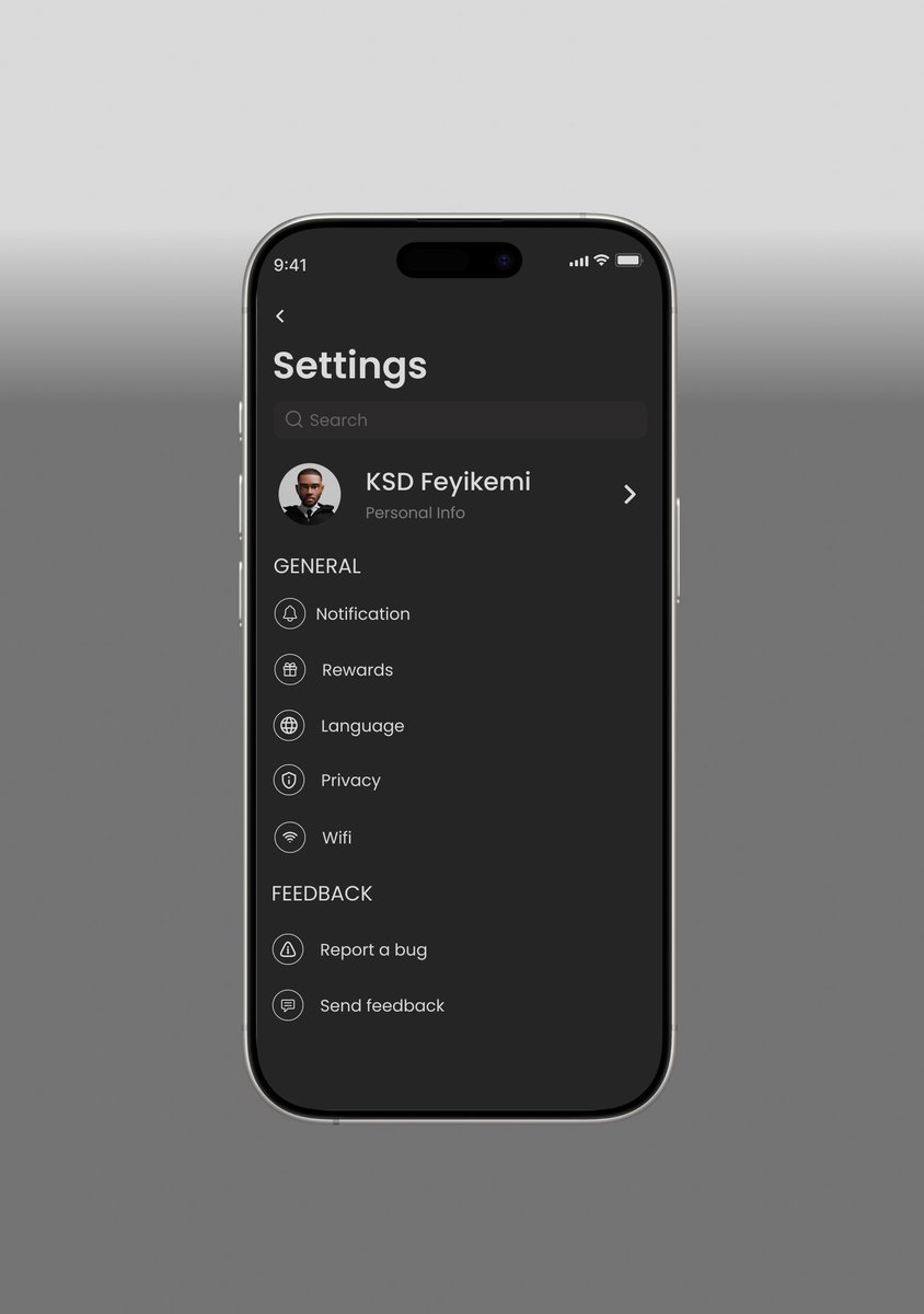 Angelarts04's tweet photo. Day 7/100 
UI Challenge
Dark-mode settings screen? Yes, please 🖤
Clean layout, intuitive structure, and feedback options included.
Thoughts on the spacing?

#100DaysOfUI #UXDesign #UIDesign #DesignTwitter #DarkModeUI https://t.co/bUr4CdvnTw