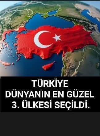 Turistler için dünyanın en güzel ülkesi sıralamasında
Türkiye 3.oldu.Ankette ilk 10 ülke su şekilde siralanmıştır;
1.Japonya - 92.04 puan
2.Portekiz - 91.37 puan
3. Türkiye - 91.25 puan
4. italya - 90.99 puan
5. Ispanya - 90.81 puan
6. Tayland - 90.79 puan
7. Vietnam - 90.59 puan