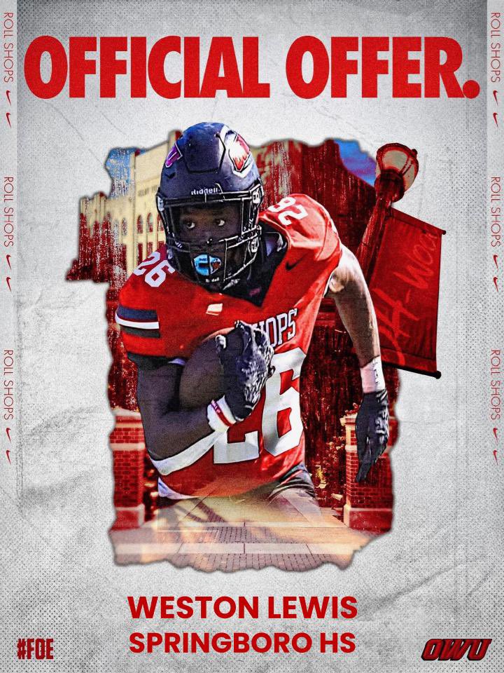 Weston Lewis WR '26 (@westonlewis29) on Twitter photo Very excited to receive an offer from Ohio Wesleyan! Thank you <a href="/CoachCradle/">Cade Cradlebaugh</a>! <a href="/J_Stinebaugh/">Jason Stinebaugh</a> <a href="/BoroFB_/">Springboro Football</a> <a href="/tritonqbacademy/">Michael Fisher</a> <a href="/Coach_Wilhite/">Ryan Wilhite</a> Very excited to receive an offer from Ohio Wesleyan! Thank you <a href="/CoachCradle/">Cade Cradlebaugh</a>! <a href="/J_Stinebaugh/">Jason Stinebaugh</a> <a href="/BoroFB_/">Springboro Football</a> <a href="/tritonqbacademy/">Michael Fisher</a> <a href="/Coach_Wilhite/">Ryan Wilhite</a>