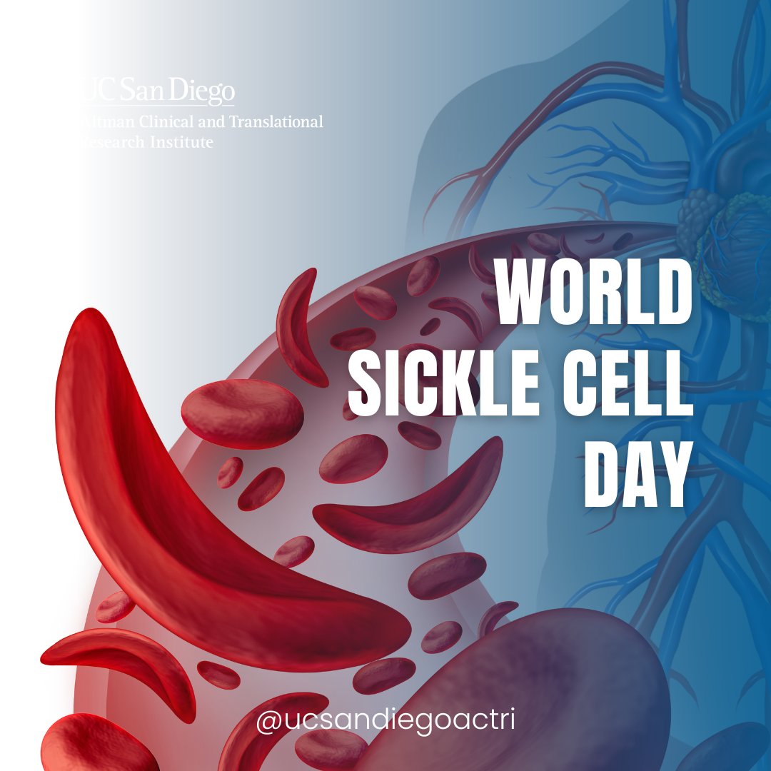 Today is World Sickle Cell Day ❤️

Sickle cell disease impacts millions. ACTRI supports clinical trials to improve care, treatment, and hope for a cure.

Learn more: clinicaltrials.ucsd.edu/sickle-cell-an…

#WorldSickleCellDay #SickleCellAwareness #ACTRI #UCSDResearch #ClinicalTrials