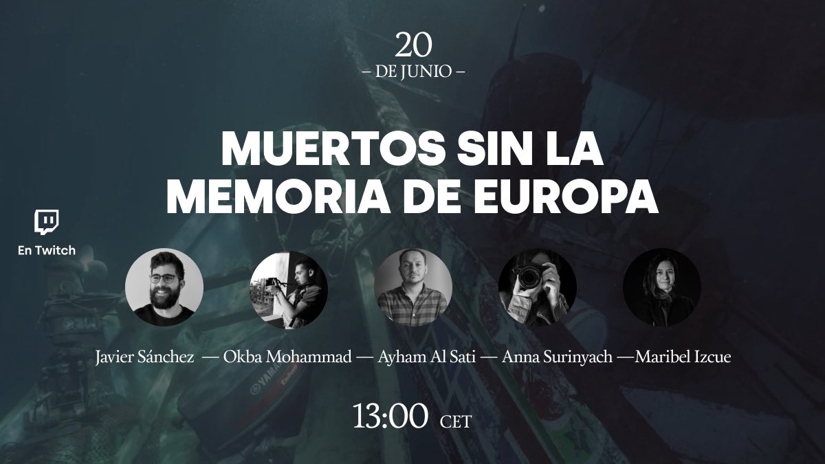 Revista 5W (@revista5w) on Twitter photo 📺 ¡Mañana viernes tenemos nuevo Twitch!
👥 <a href="/OkbaMohamad/">Okba عقبة</a>, <a href="/Izcue/">Maribel Izcue</a>, <a href="/Ayham_AlSati/">Ayham Al Sati - أيهم</a>, <a href="/surianna/">Anna Surinyach</a> y <a href="/miradacronica_/">Mirada Crónica</a> charlarán sobre el especial ‘Muertos sin la memoria de Europa’. A las 13:00 h, en twitch.tv/revista5w 📺 ¡Mañana viernes tenemos nuevo Twitch!
👥 <a href="/OkbaMohamad/">Okba عقبة</a>, <a href="/Izcue/">Maribel Izcue</a>, <a href="/Ayham_AlSati/">Ayham Al Sati - أيهم</a>, <a href="/surianna/">Anna Surinyach</a> y <a href="/miradacronica_/">Mirada Crónica</a> charlarán sobre el especial ‘Muertos sin la memoria de Europa’. A las 13:00 h, en twitch.tv/revista5w