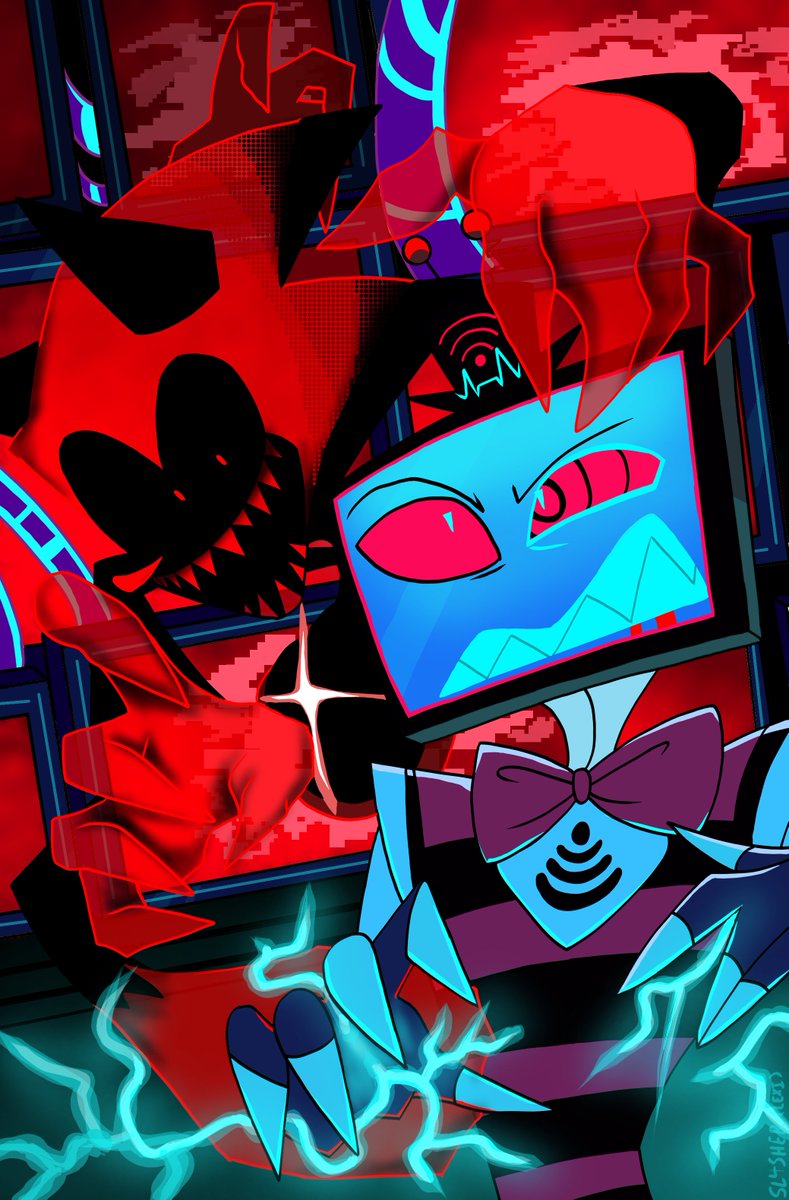 Sl4shedLEXXER's tweet image. Recent redraw of Fatal and Vox🖥❌

#FatalErrorSweep #VoxHazbinHotel