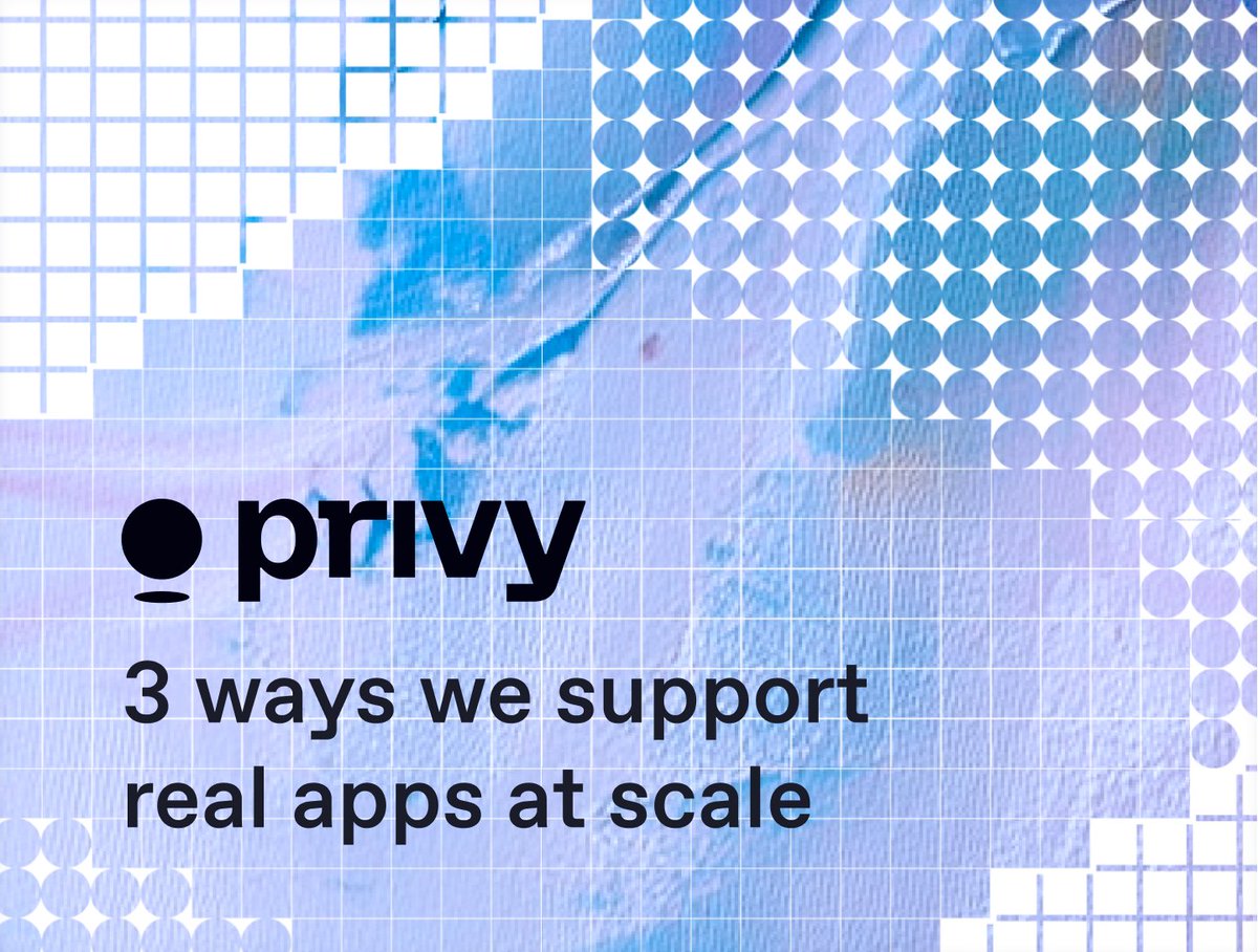 1/ Reintroducing Privy: 3 ways we support real apps at scale

We power some of the most demanding onchain use cases today, from trading to consumer.

What many don’t realize:
1️⃣ Fully customizable
2️⃣ Multichain by default
3️⃣ Built for high performance

Let’s break it down 🧵