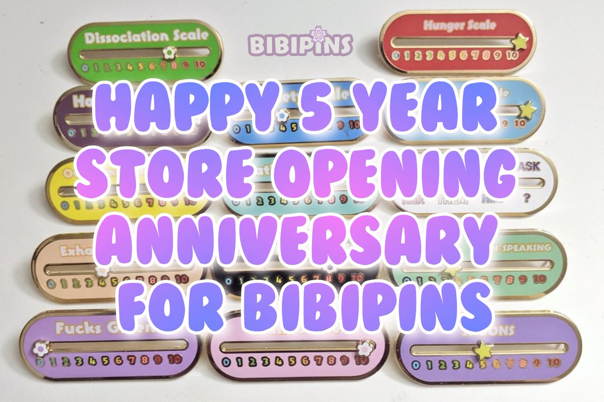 Happy 5 year anniversary to my small business Bibipins!!! I started it on Juneteenth in 2020. Back then I mainly sold pins &amp; stickers. I've grown a lot since then. I'm so grateful to all of your continued support! Here's to another amazing 5 years!