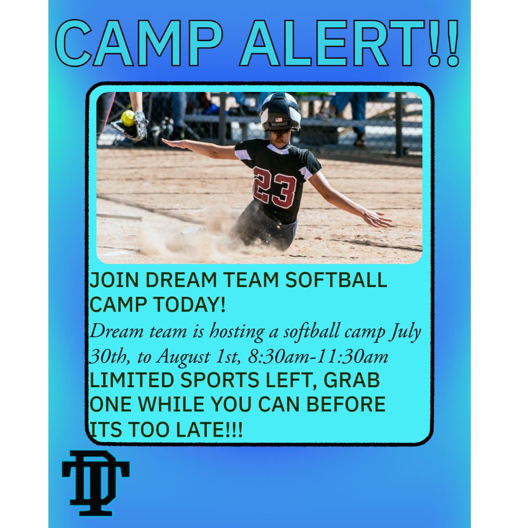 Join Our Softball Camp: July 30 – August 1, 8AM–11AM 
Don't sit out this summer—step up to the plate.
Softball Camp Link
hubs.ly/Q03sWTzw0
Don't forget to check out our off-season training camp for the whole month of July! 
Off Season LINK
hubs.ly/Q03sWXJC0