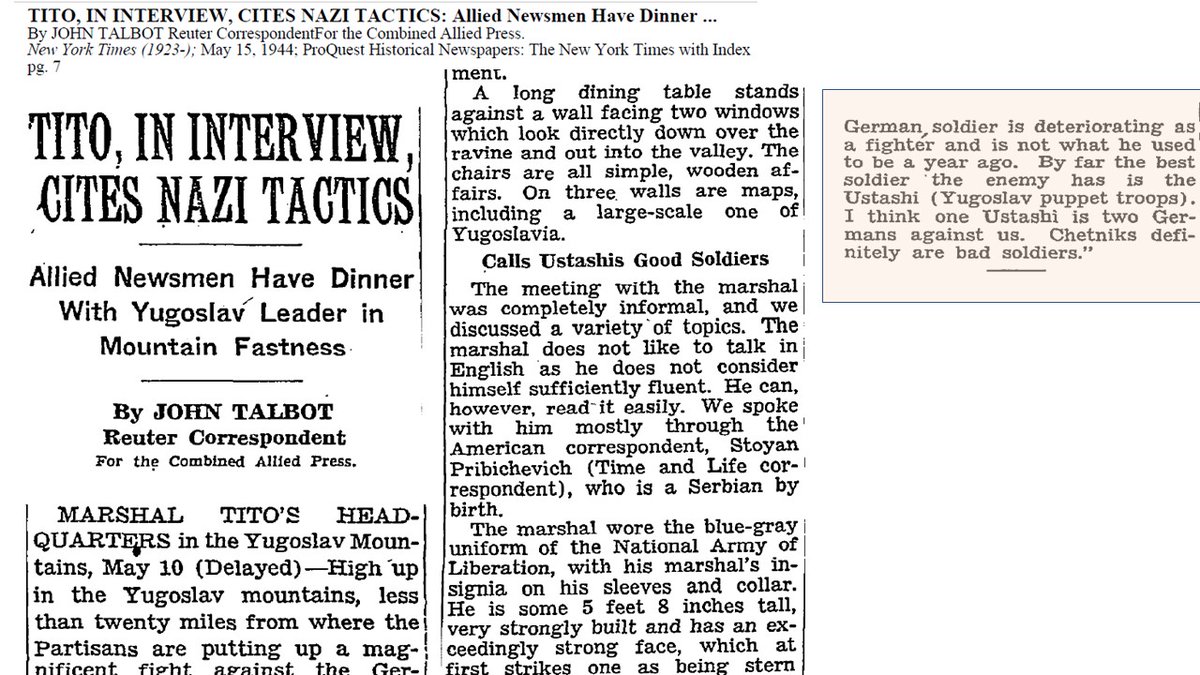 Tito knows it better:
"...I think one Ustashi is two Germans against us. Chetniks definitively are bad soldiers."