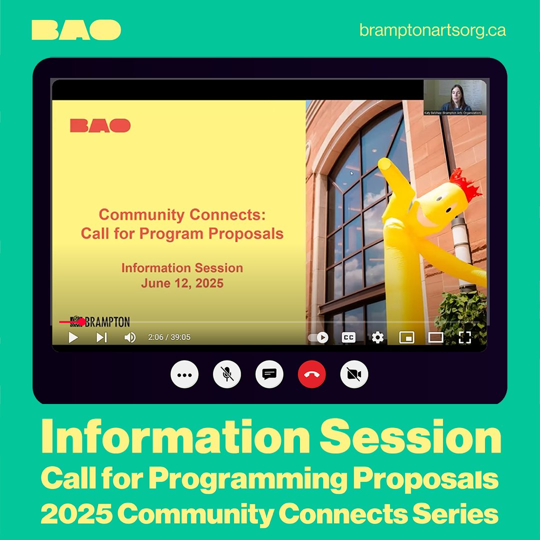 Missed the Information Session for the Community Connects call? 

Maybe you did attend, and now need to refer to it as you work on your application? 

Watch it here youtu.be/49QernfHyiQ 

Deadline is this Sunday, June 22, 2025 at 11:59 PM. Apply bramptonartsorg.ca/opportunities/…