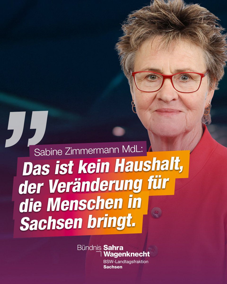 In #Sachsen regiert jetzt das #Sparquartett aus CDU, SPD, Grünen &amp; Linken – und liefert mit dem Haushaltsentwurf einen Verschiebebahnhof für grün-linke Wunschprojekte. Kliniken, Bildung, Kultur und Kommunen bleiben auf der Strecke. Als #BSW-Fraktion halten wir klar dagegen.