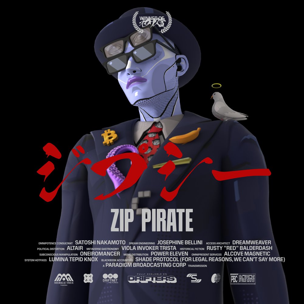 Pretty happy with my <a href="/tpldrifters/">Drifters</a> mint - meet my new buddy "Zip Pirate", fully customable, with this brand new Allota Money suit 😊 pretty sure <a href="/Scooter0x/">scooter</a> will love it!!