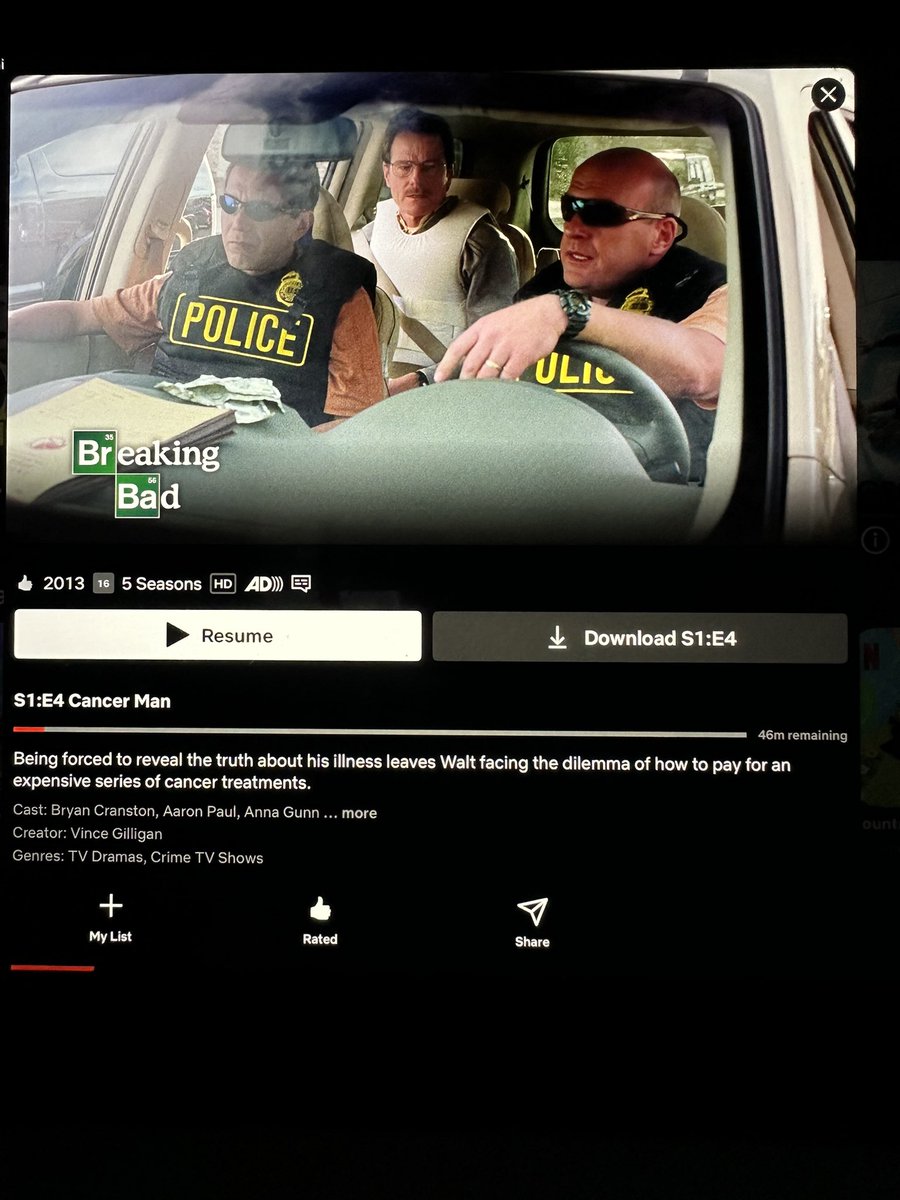 fell asleep rewatching breaking bad last night and i accidentally watched four episodes 😭