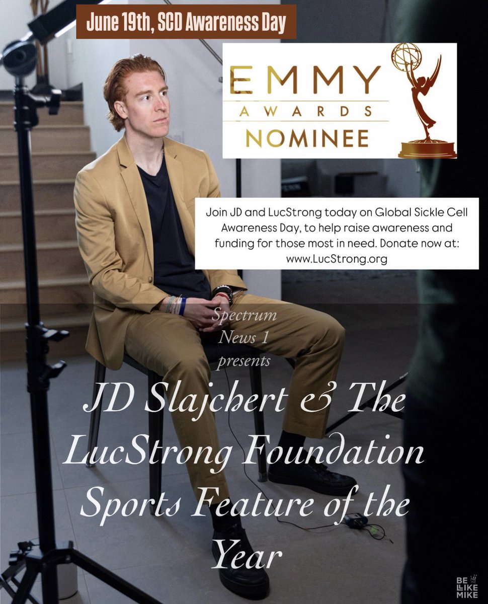 Proud to stand beside The <a href="/LucStrong_/">LucStrong Foundation</a> Foundation today on World Sickle Cell Day, and excited to continue to be a voice for this illness at the upcoming Emmy Awards on July 26th. Donate and support those most in need at LucStrong.org today if you can! 🙏💙
