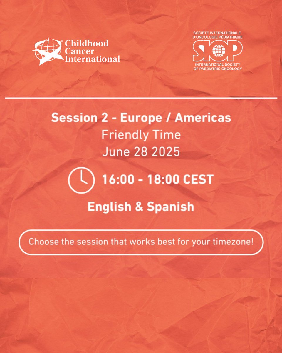 Amara Cantabria (@amara_cantabria) on Twitter photo 📲 El próximo 28 de junio tendrá lugar la webinar “Cáncer Infantil: Un nuevo capítulo – Adaptarse, Conectarse y Avanzar” de <a href="/IntChildCancer/">Childhood Cancer International</a> y @worldsiop en el marco #SurvivorWeek
🗓️ Fecha: 28 de junio
🕓 Hora: 16:00 a 18:00 (CEST)
✍🏻 Inscríbete: bit.ly/4l9e6w0 📲 El próximo 28 de junio tendrá lugar la webinar “Cáncer Infantil: Un nuevo capítulo – Adaptarse, Conectarse y Avanzar” de <a href="/IntChildCancer/">Childhood Cancer International</a> y @worldsiop en el marco #SurvivorWeek
🗓️ Fecha: 28 de junio
🕓 Hora: 16:00 a 18:00 (CEST)
✍🏻 Inscríbete: bit.ly/4l9e6w0