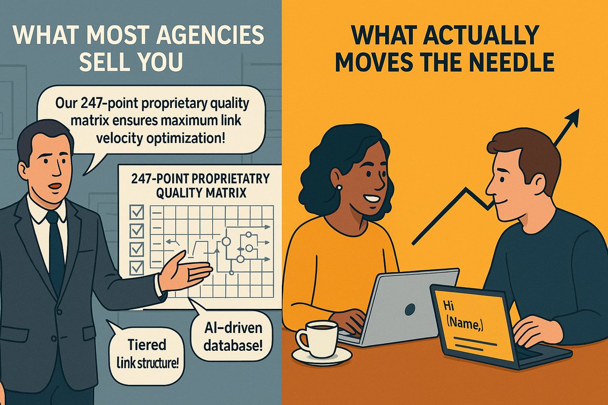 A finance CEO told me: 

"My agency's great—links DR 50+, solid traffic. But they feel artificial?..."  

I checked his profile. He was right.  

Links that just look good don’t last. Trust your instincts.

DM me for genuine link building over pretty reports