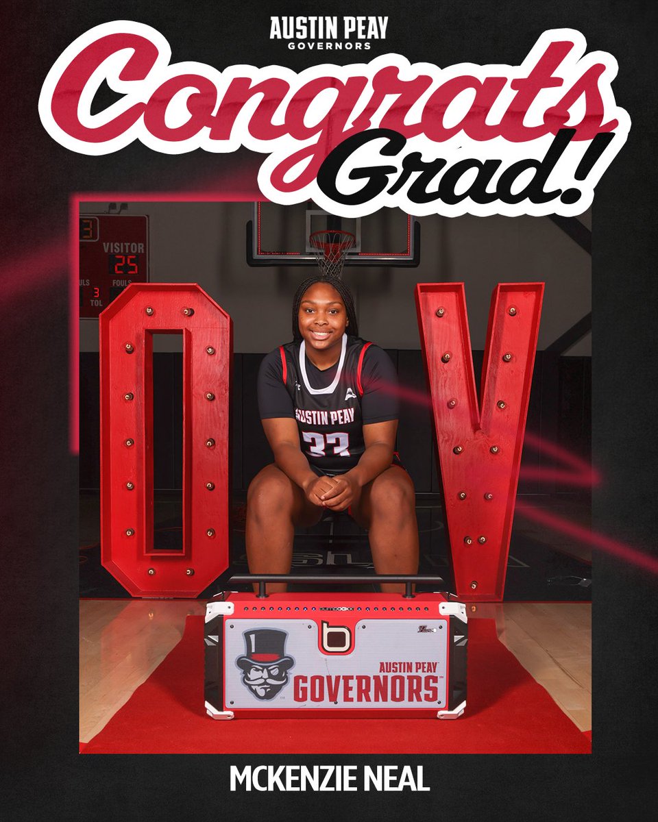 𝓒𝓞𝓝𝓖𝓡𝓐𝓣𝓢 to incoming freshman McKenzie Neal on graduating today! Up next - the Govs!🎩🏀

#LetsGoPeay