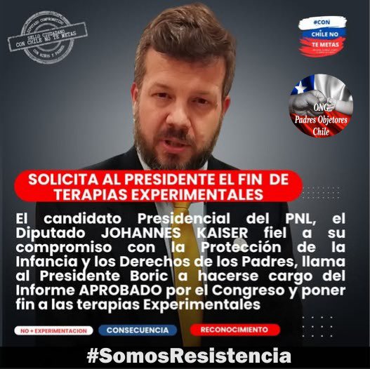En un nuevo acto de consecuencia política, el candidato a Presidente por el <a href="/Partido_NL/">Partido Nacional Libertario</a> el Diputado <a href="/Jou_Kaiser/">Johannes Kaiser. Diputado por el distrito 10</a>, conforme a las posibilidades que tiene para contribuir a la implementación de las recomendaciones del Informe de la comisión Investigadora sobre #HormonizacionInfantil