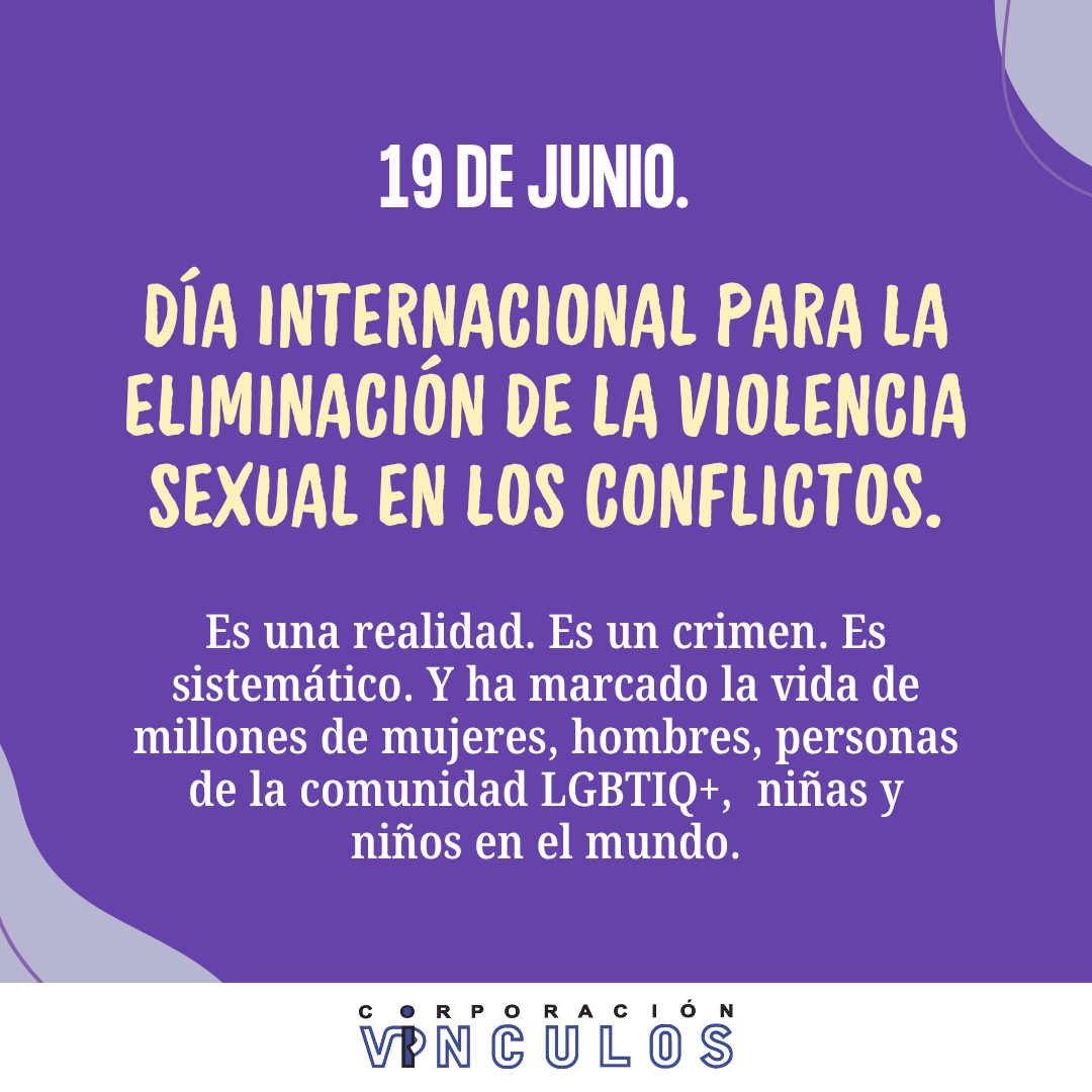 CVinculos's tweet photo. 19 de junio. Día Internacional para la eliminación de la violencia sexual en los conflictos. Reconocemos que el daño es devastador y requiere atención prioritaria. Hacemos un llamado para fortalecer los mecanismos de protección y garantizar a las víctimas una atención integral. https://t.co/ELODC8Bf3b