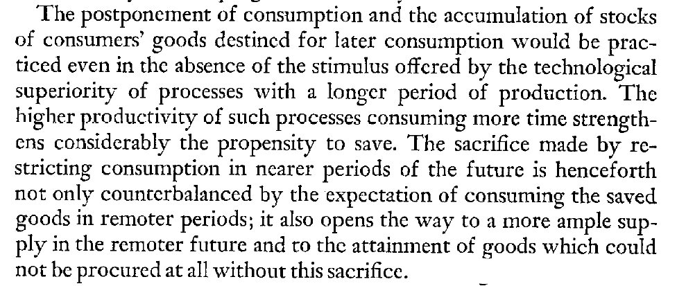 PerBylund's tweet image. This nugget of wisdom from Mises (Human Action, p. 487) provides the core of an explanation for exponential growth. What it takes is the appropriate conditions for the process to get started (savings) and then allow it to continue sufficiently unhampered.