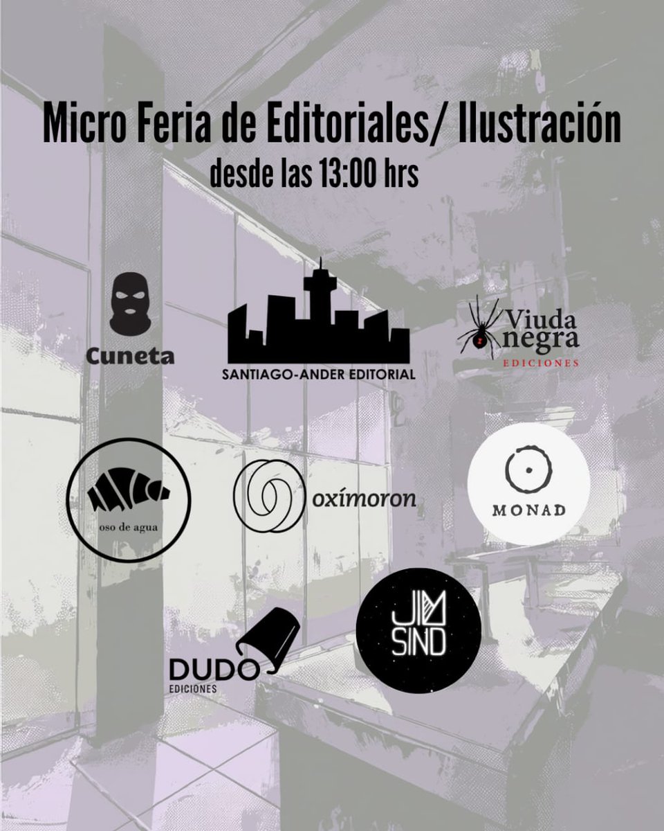 Santiago-Ander (@stgoandereditor) on Twitter photo Mañana viernes Fiesta/Feria 🥳📚🚀💫
En la librería <a href="/loslibroscl/">Loslibroscl</a> podrás encontrar nuestro catálogo y muchas actividades y expositores más. Entrada liberada 😎
👉 Firmas de <a href="/macalavin/">EyMacarena</a> /Patti y <a href="/gonzalezlorca76/">Cristóbal González Lorca</a> /Prisioneros
📍 Av. Italia 1664, #CasaPop, Ñuñoa (frente al Cachafaz) Mañana viernes Fiesta/Feria 🥳📚🚀💫
En la librería <a href="/loslibroscl/">Loslibroscl</a> podrás encontrar nuestro catálogo y muchas actividades y expositores más. Entrada liberada 😎
👉 Firmas de <a href="/macalavin/">EyMacarena</a> /Patti y <a href="/gonzalezlorca76/">Cristóbal González Lorca</a> /Prisioneros
📍 Av. Italia 1664, #CasaPop, Ñuñoa (frente al Cachafaz)