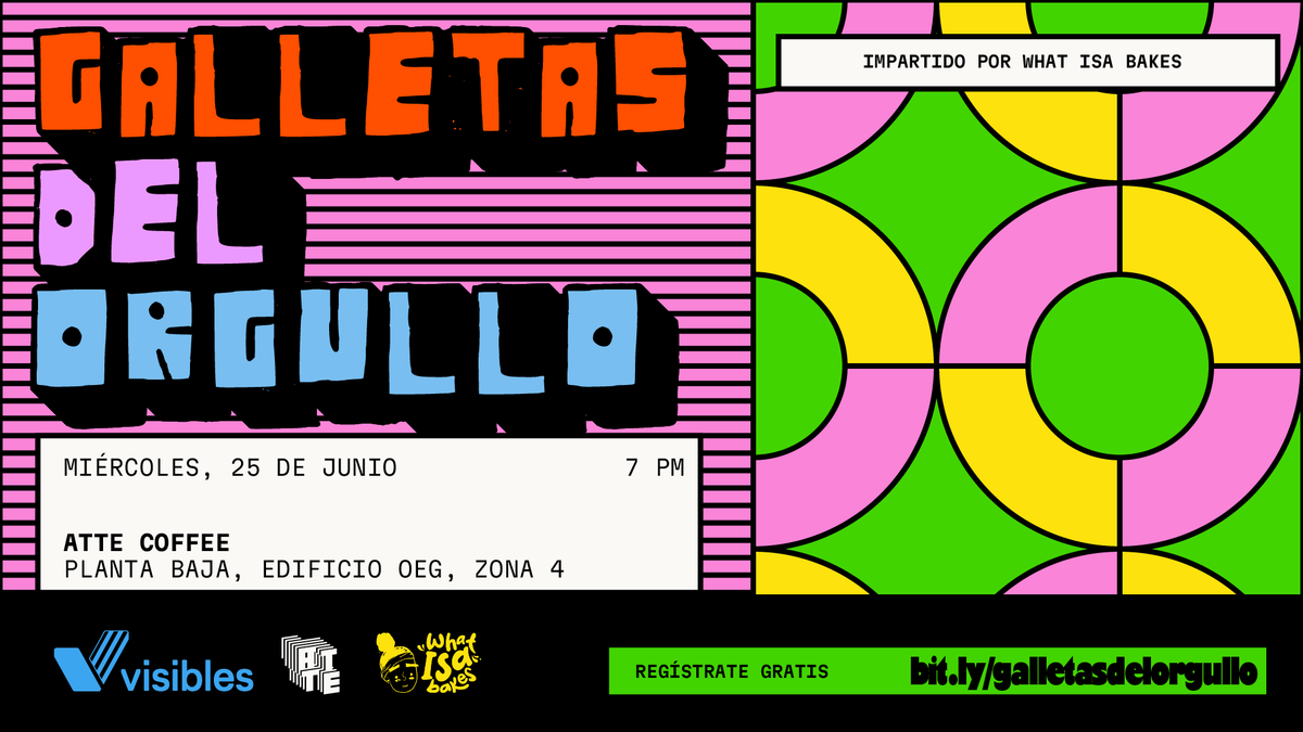 🍪🌈Este  25 de junio, acompáñanos en un taller de decoración de galletas con las banderas del Mes del Orgullo. Un espacio para compartir y disfrutar juntxs mientras damos vida a nuestras galletas con los colores que nos representan.

📍Atte Coffee 
👉🏼bit.ly/GalletasDelOrg…