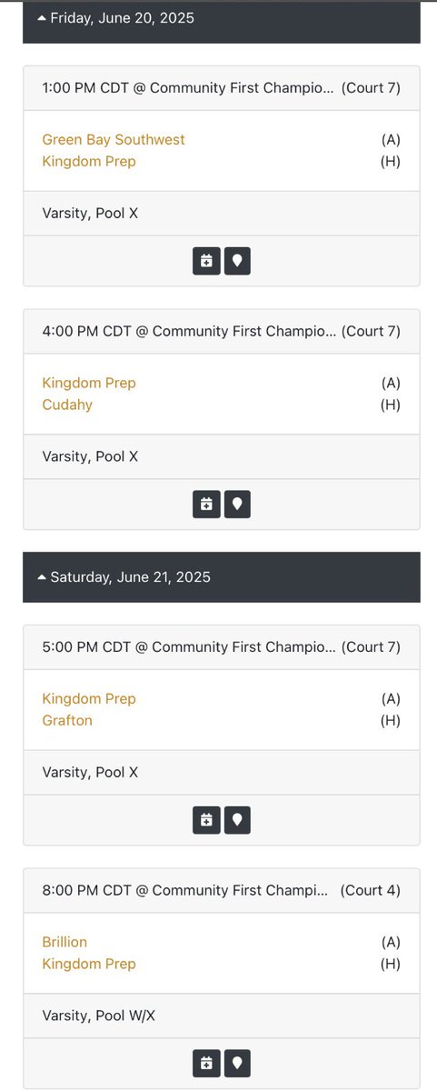 Coaches our Kingdom Prep Lutheran Varsity Basketball Team will be playing this weekend (Friday/Saturday) in the WIAA/WBCA June Jam Live Period Event in Appleton, Wisconsin at the Champions Center. Take a look at our schedule.