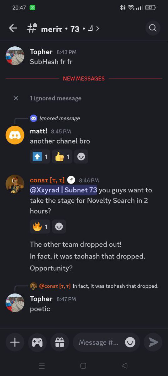 Crazy events unfolded in the SN73 discord earlier today…

Must be the work of <a href="/const_unborn/">evil const</a> 

Evil Const 👀