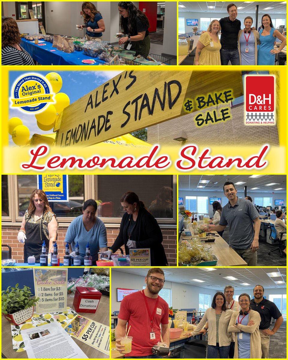 D&H Distributing (@dandh) on Twitter photo We’re helping to 𝙨𝙦𝙪𝙚𝙚𝙯𝙚 𝙤𝙪𝙩 childhood cancer by fundraising for <a href="/AlexsLemonade/">Alex's Lemonade Stand Foundation</a>. 🍋 Co-owners donated baked goods to sell along with lemonades to support this important cause. Thanks to everyone who participated & contributed!
#DandHCares #BuiltForGiving #OneCupAtATime We’re helping to 𝙨𝙦𝙪𝙚𝙚𝙯𝙚 𝙤𝙪𝙩 childhood cancer by fundraising for <a href="/AlexsLemonade/">Alex's Lemonade Stand Foundation</a>. 🍋 Co-owners donated baked goods to sell along with lemonades to support this important cause. Thanks to everyone who participated & contributed!
#DandHCares #BuiltForGiving #OneCupAtATime
