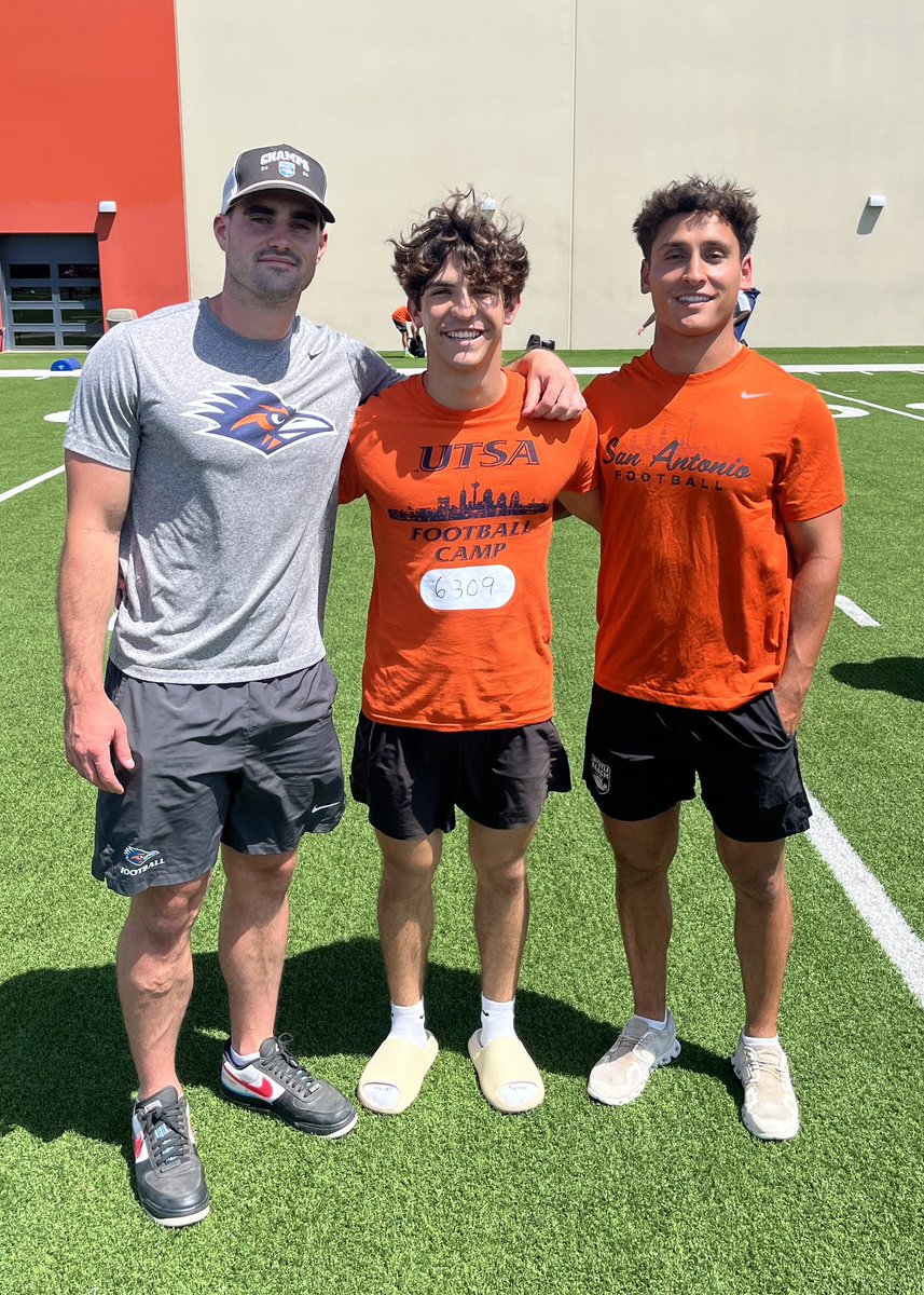 Andre Salazar (@andresalazar017) on Twitter photo Had a great outcome competing at camp. Went 9/10 on field goals and had a 54 4.2 sec punt. Thank you <a href="/CoachBrownUTSA/">Coach Zach Brown</a> for an amazing camp. Looking forward to keeping in touch! Had a great outcome competing at camp. Went 9/10 on field goals and had a 54 4.2 sec punt. Thank you <a href="/CoachBrownUTSA/">Coach Zach Brown</a> for an amazing camp. Looking forward to keeping in touch!