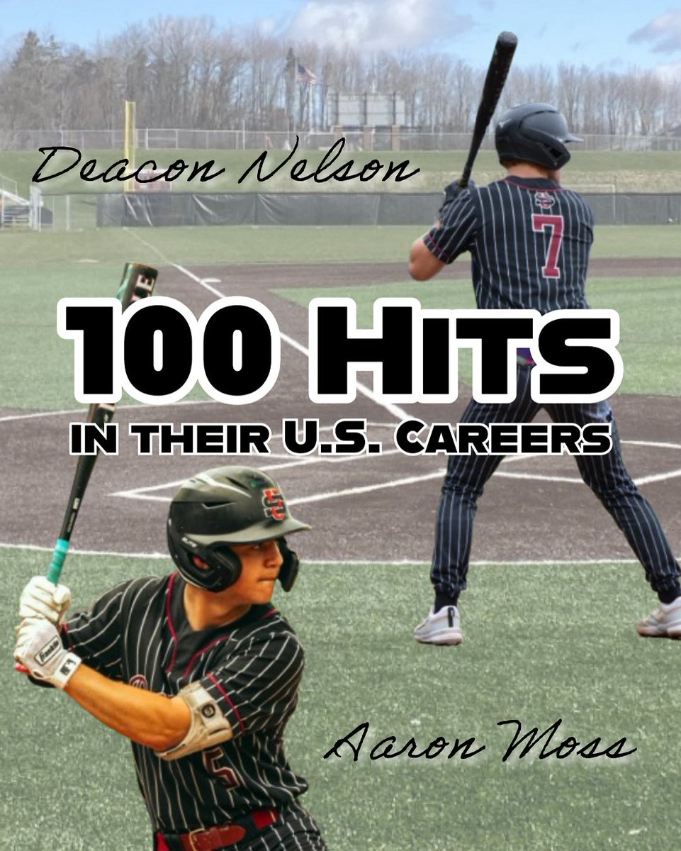 Two big milestones were hit this season. 2026 INF/P &amp; UVA commit <a href="/DeaconNelson1/">Deacon Nelson</a> reached 100 hits in just his third year in the program. 2025 INF/P &amp; Kenyon signee <a href="/_aaronmoss5/">Aaron Moss</a> also reached 100 career hits. Kudos to our captains for this tremendous accomplishment. 🫡 🙌🏻