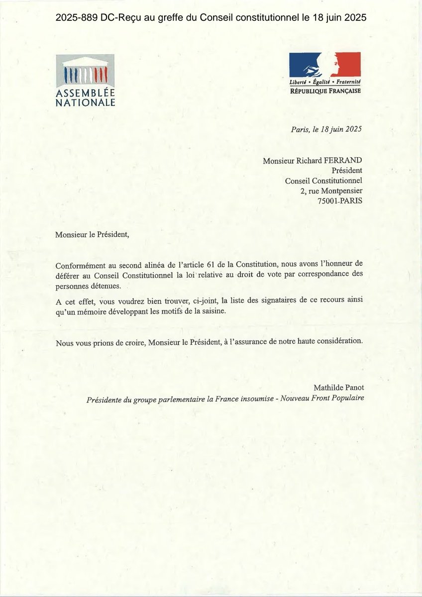 📣 J’ai saisi, avec mon groupe, le <a href="/Conseil_constit/">Conseil constit</a> pour censurer la proposition de loi qui supprime la possibilité, pourtant essentielle, pour les personnes détenues de voter par correspondance aux élections locales et législatives.

🔒 Cette PPL anéantit les avancées récentes,