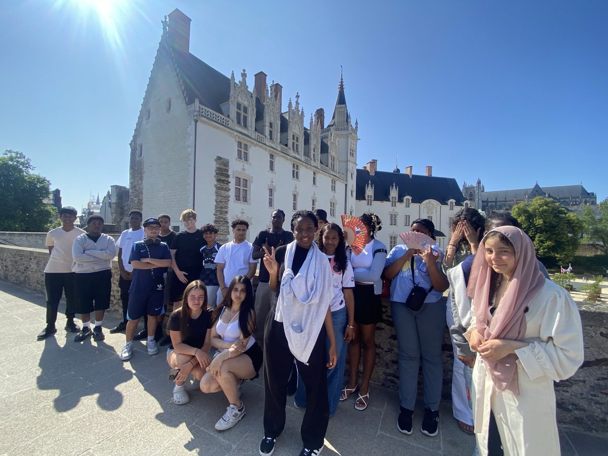 Willows_French's tweet photo. Tuesday seems like a lifetime ago! We had a busy first afternoon with a visit to the Chateau des Ducs, a much needed ice cream and our first experience of our partner school. Amazing start to our trip to Nantes https://t.co/GZAUW63Top