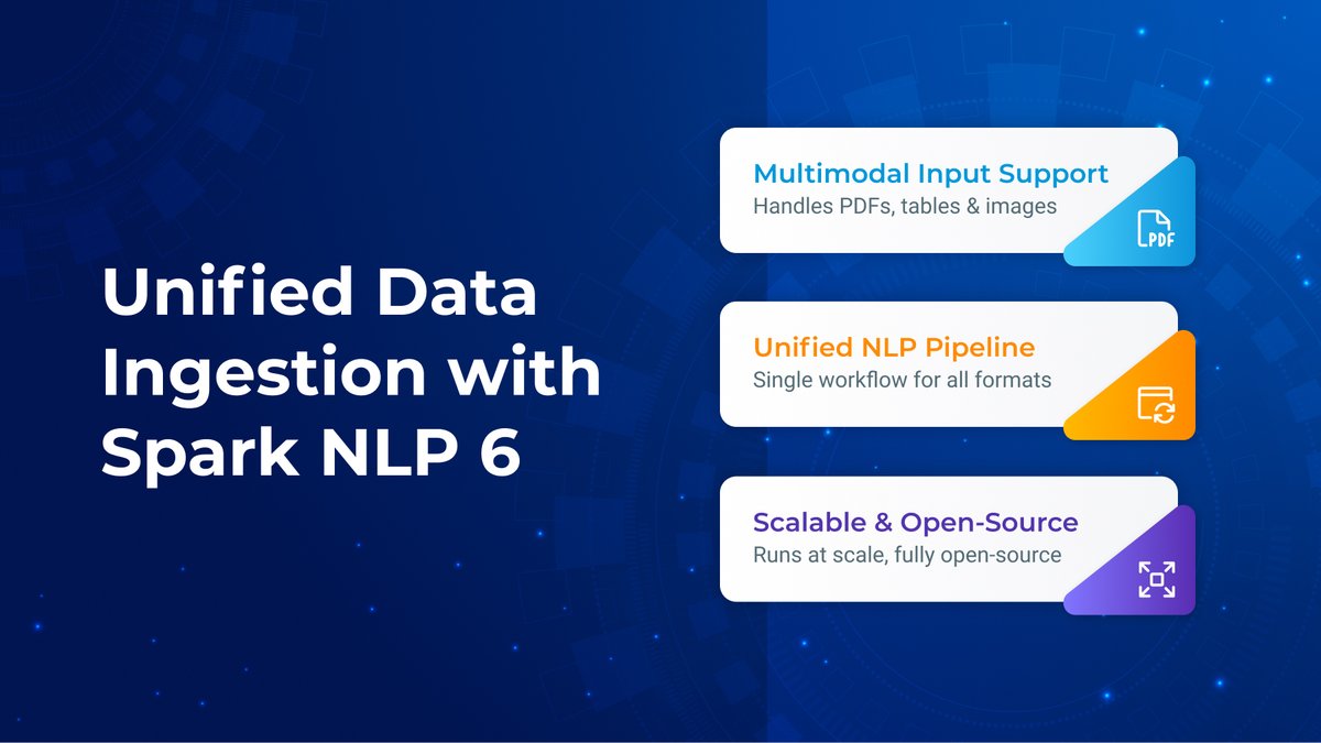 JohnSnowLabs's tweet image. How do you extract meaningful insights from a PDF, Excel file, and a CT scan—using the same pipeline?
With Spark NLP 6, multimodal data ingestion is finally unified.
Watch the webinar replay:
hubs.li/Q03sh53Y0
#SparkNLP #LLM #DataPipeline #OpenSourceAI #GenerativeAI