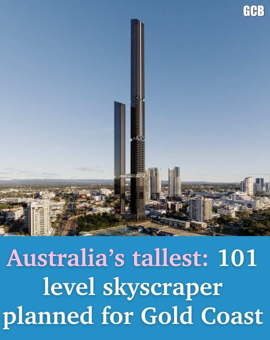 Gold Coast Bulletin (@gcbulletin) on Twitter photo A Melbourne-based consortium is planning to build Australia’s tallest tower – at a whopping 101-storeys – in the heart of the Gold Coast CBD.
<a href="/GCS_Pottsy/">Andrew Potts</a> #GoldCoast #development
ALL THE DETAILS: ➡️ bit.ly/4nnDLTI A Melbourne-based consortium is planning to build Australia’s tallest tower – at a whopping 101-storeys – in the heart of the Gold Coast CBD.
<a href="/GCS_Pottsy/">Andrew Potts</a> #GoldCoast #development
ALL THE DETAILS: ➡️ bit.ly/4nnDLTI