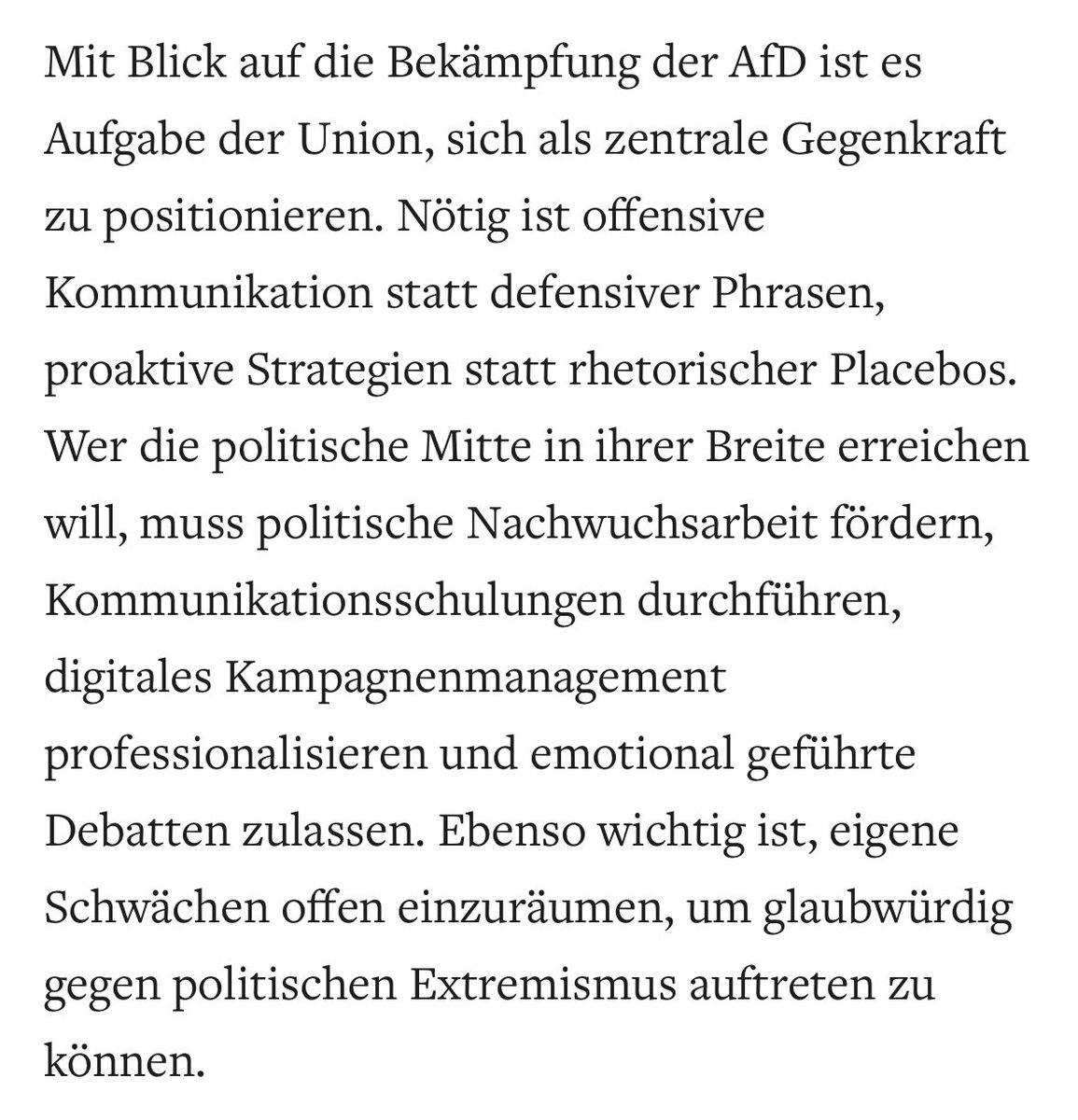 Wie umgehen mit Rechtsextremisten? Lesenswerter Debattenbeitrag aus dem Inneren der CDU.