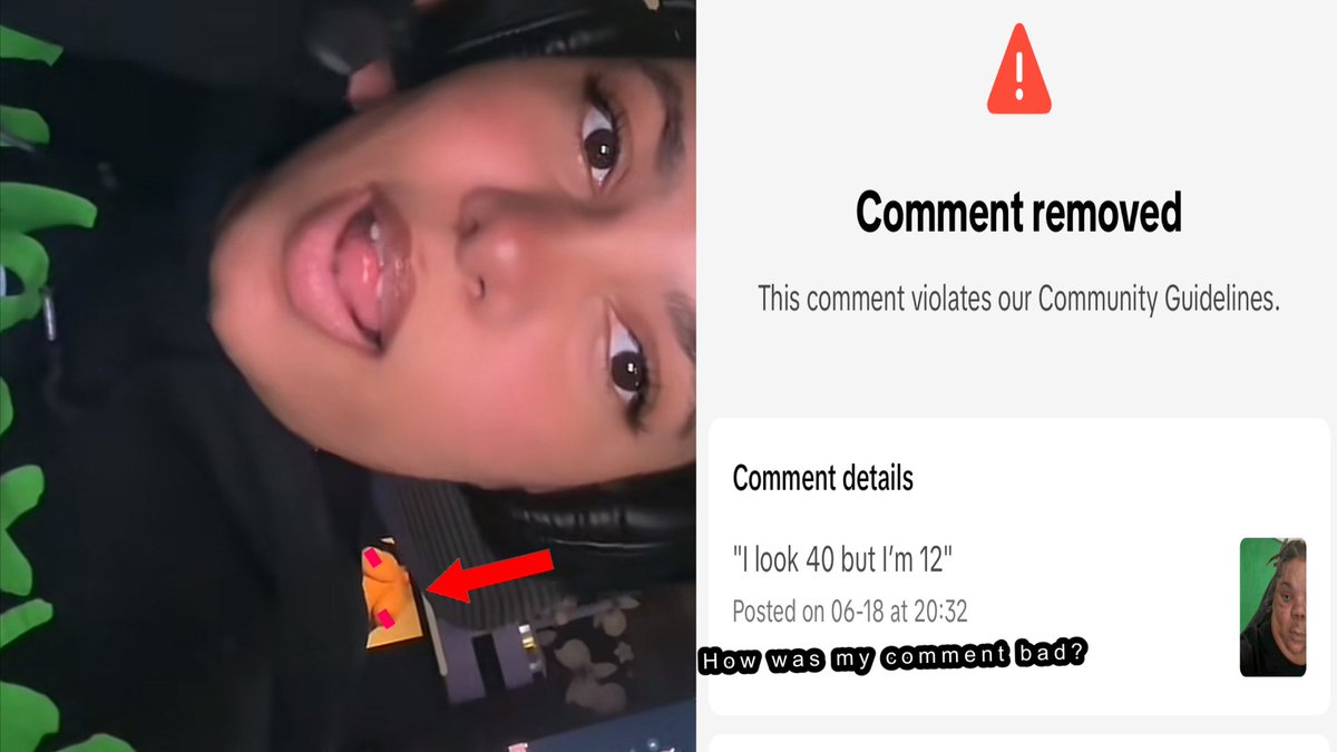 jazzysphinx6610's tweet image. Explain this to me, how the hell can someone upload a video of themselves flashing it in a small phone or a mirror and that video doesn’t get taken down. It stays up for weeks or months, but an innocent comment that I make gets taken down, The moderation of TikTok is retarded.