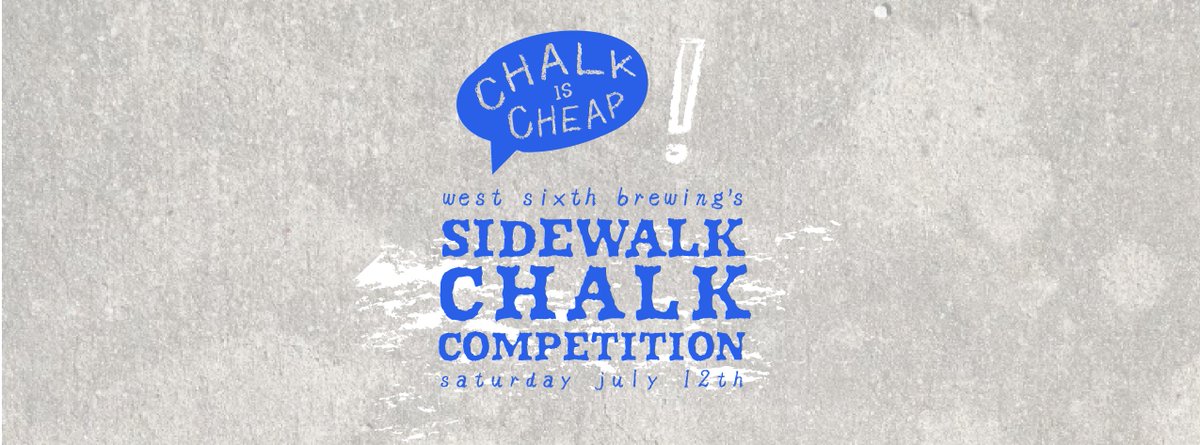 CHALK IS CHEAP! Show us what you got! 😆 On July 12, we’re hosting a chalk art competition at the brewery, and we’re looking for folks who can bring it. 🖍️ Think you’ve got what it takes to win?? Learn more &amp; sign up to chalk → westsixth.com/chalkischeap